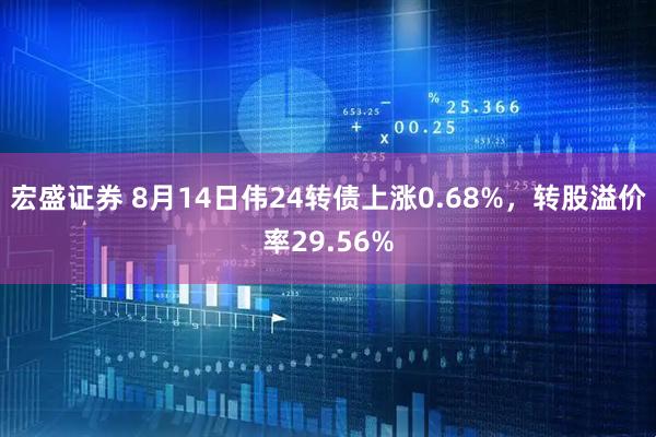宏盛证券 8月14日伟24转债上涨0.68%，转股溢价率29.56%